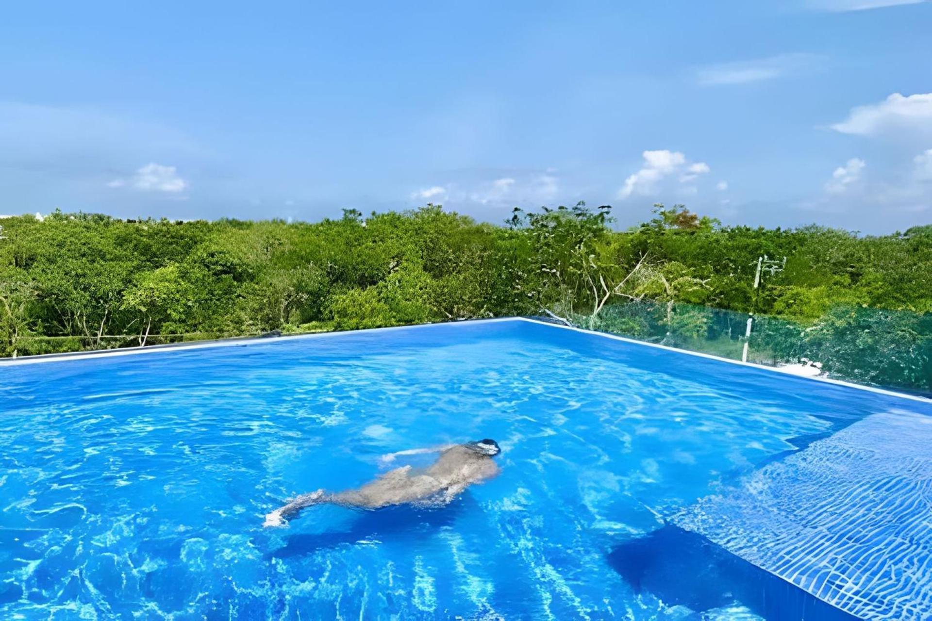 Suit Next To The Common Top Roof Exclusive Building Kingsize Bed 2 Super Pools, Gym, Grill Tulum Bagian luar foto